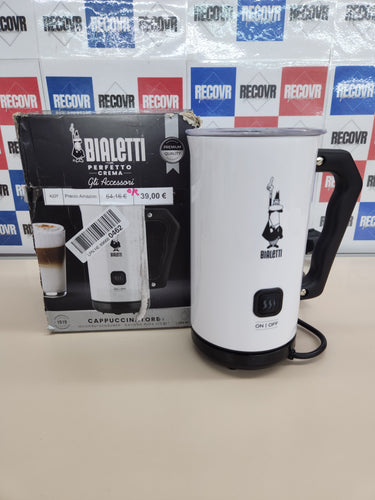 Espumador leche 150 ml a 300 ml Eléctrico, Cappuccino, leche caliente, Blanco Bialetti